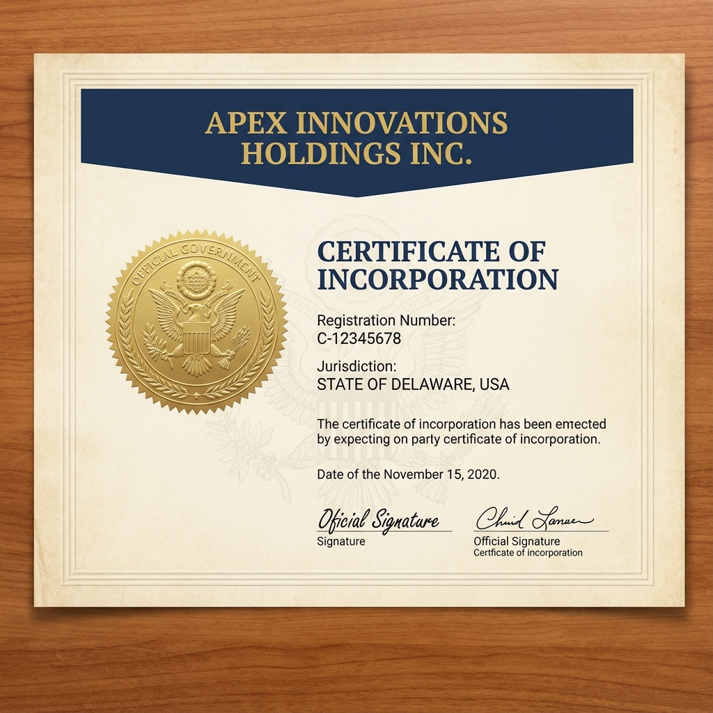 USA Certificate of Incorporation