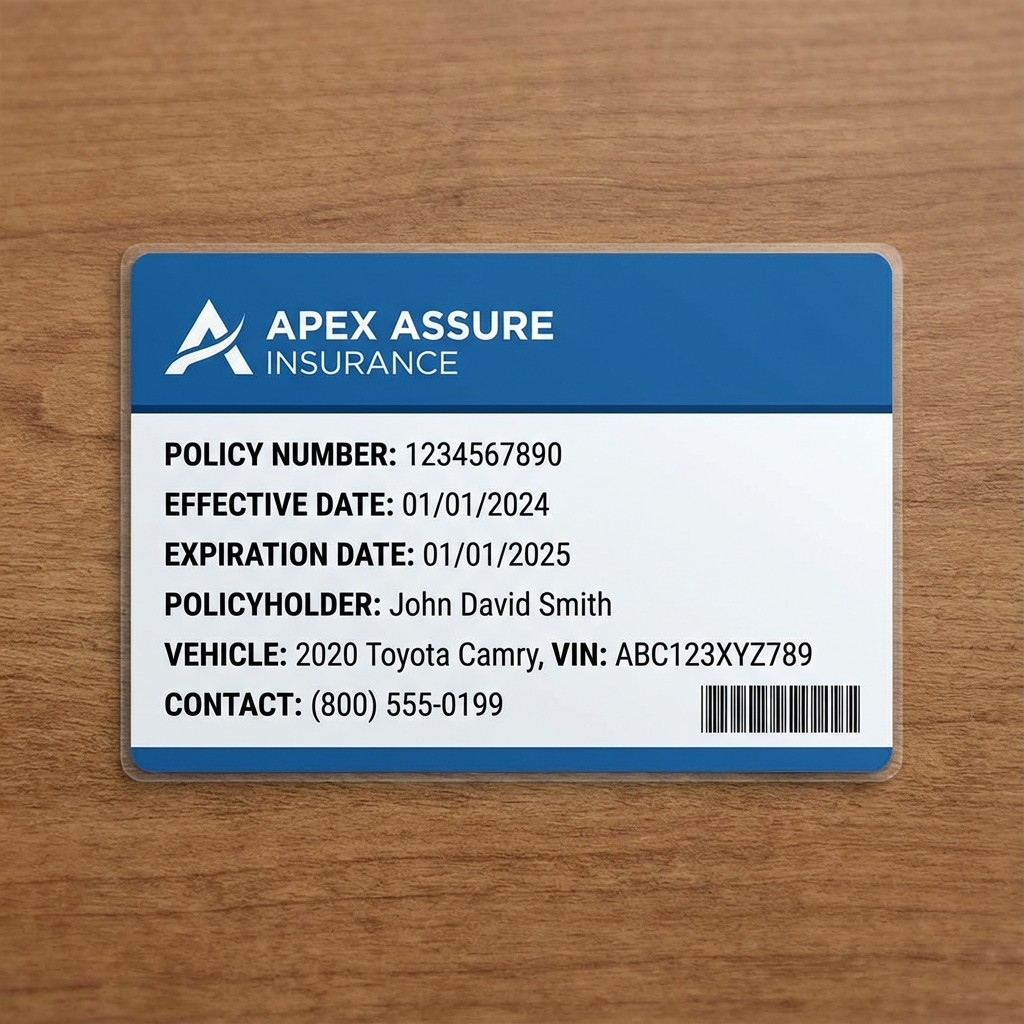 USA Vehicle Insurance Certificate